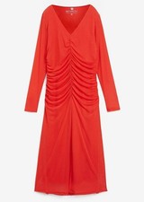 Mesh-Kleid mit Raffung Gr