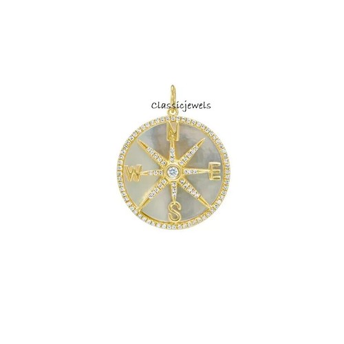 Diamant kompass anhänger - diamant,