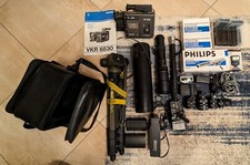 Retro HQ VHSC Compact Video Camara von Philips VKR 6830 Schwarz viel Zubehör