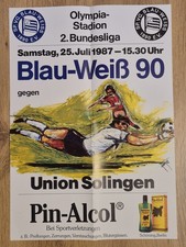 Fußball - Bundesliga 1987 - Blau-Weiß 90 Berlin - Union Solingen - Spielplakat