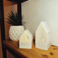 Deko Häuschen Set mit LED Teelicht 3D Druck