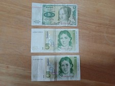 3x Geldscheine 5 DM Deutsche