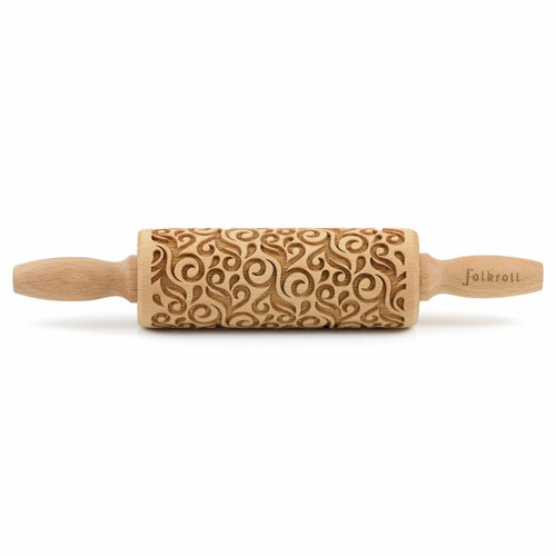 Folkroll teigrolle floral deko - teigrolle,