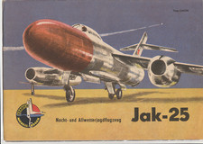 DDR Kranich Modellbogen  JAK-25 Nacht- und Allwetterjagdflugzeug mit Metallfolie