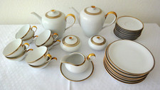 Kaffeegeschirr von "Thomas" aus den 1970er Jahren, weiß mit Goldrand