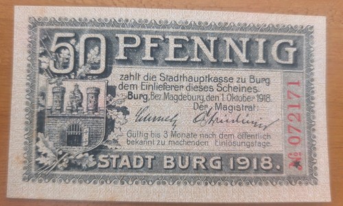 Geldschein notgeld burg - geldschein,notgeld,,