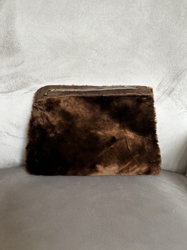 Vintage brauner kunst nerz - vintage,
