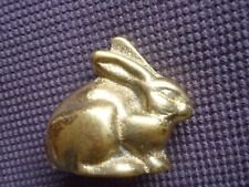 Skulptur Hase Kaninchen Bronze / Messing massiv - 4,2 cm - 104 Gramm Figur TOP