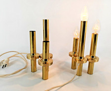 Space Age Gaetano Sciolari für Boulanger Gold Tischlampe Schreibtischlampe, 70er