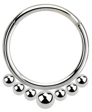 Septum Ohr Helix Lippenbändchen Piercing Clicker Ring 1,2mm mit kleinen Kugeln