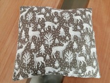 Dekokissen, Hirsch, Winter, Taube/Hellbraun/Ecru, 40x40cm