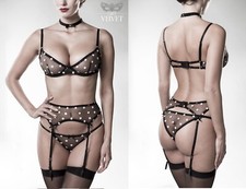 GREY VELVET SET BH STRING