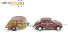 E403 Hongwell Cararama Modellauto PKW W Beetle mit Wohnanhänger 1:72 / Licht