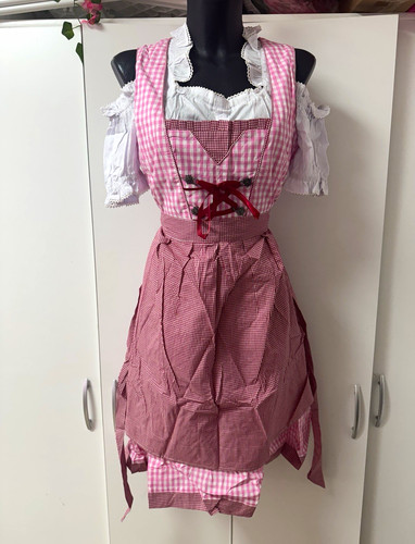 Damen dirndl rosa weiß - damen,