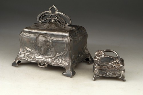 Zwei jugendstil dose wmf - zwei,