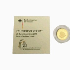 20 Euro Deutscher Wald Linde 2015 1/8oz Gold mit Zertifikat
