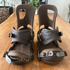 Burton CARTEL Snowboard Bindung, Gr. M , Holzoptik, Braun 