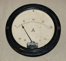 Antike MeW Anzeigetafel Anzeige - Messgerät Leistung 200 A Ampere Metall rund