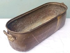 Gilde Handwerk Messing Jardinière Blumenschale oval 55 cm gehämmert original 