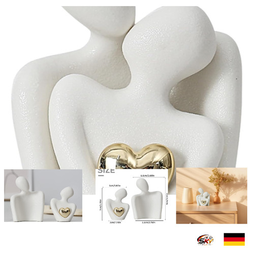 Weiße keramik paar skulptur - weiße,