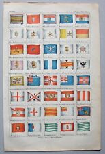 Flaggen, Fahnen, Italien, Portugal, Niederlande - Farblithographie 1865 - RAR