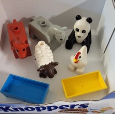 Lego Duplo Tiere Esel Bulle Pandabär Schaf Hahn Huhn Trog Zootiere Wildtiere