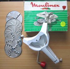 Vintage Moulinex 445 Schnitzel-Mouli Mouli Julienne Küchenhelfer mit Zubehör OVP