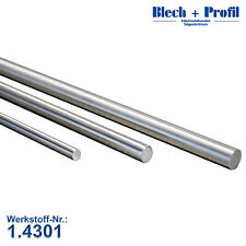 Edelstahl Rundstahl 8-14mm K240 geschliffen V2A Rundmaterial 1.4301 bis 6m Länge