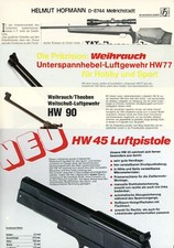 WEIHRAUCH Prospektblatt HW45 / HW66 / HW90 / HW77 Luftpistole Luftgewehr (284