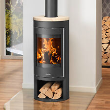Justus Kaminofen Mino 2.0 Schwarz Top Sandstein 5,5 kW Kamin raumluftunabh.