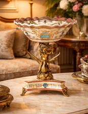 Porzellan & Bronze Schale /