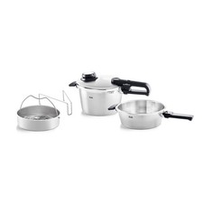 Fissler Schnellkochtopf-Set, 4,5 l, Induktion, Silber/Schwarz