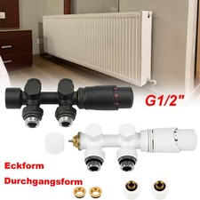 Multiblock Heizkörper Thermostatventil Anschlussgarnitur Mittelanschluss Heizung