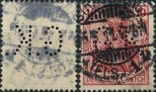 DR, gestempelt, Perfin, Firmenlochung, nach ARGE Katalog, GK-1-30, Straßbourg