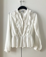 Bluse 34 XS H&M Weiß Creme