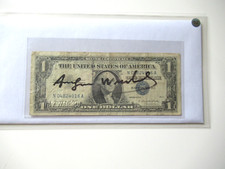 ANDY WARHOL: 1$ echte Dollarnote  Original Handsigniert mit ZERTIFIKAT