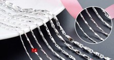 B22 Kette Haferkorn geriffelt 1,4 mm Sterling Silber 925 verschiedene Längen