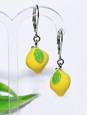 ZITRONE +++ Ohrhänger Brisur Ohrringe silber Kawai Citrus Ohrstecker Ohrhaken