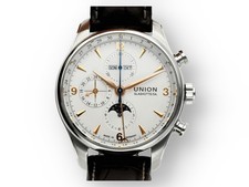 Original Union Glashütte Belisar Herren Chronograph Vollkalendarium in Edelstahl