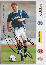 Marco Kurz FC Schalke 04 handsignierte Autogrammkarte 1996-97 AK S04 Eurofighter