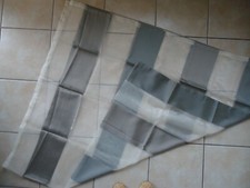 Tischdecke, transparent, graue Streifen, Länge 246 cm, Breite 140 cm