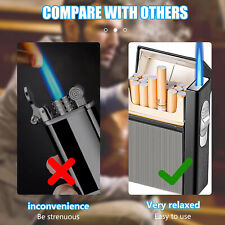 Zigarettenetui mit Sturm Feuerzeug Zigarettenbox USB Spender für 20 Zigarette