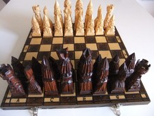 Schach Brett 40x40 cm Spiel mit großen Holzfiguren bis 14cm guter Zustand