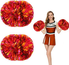 2 Stücke Cheerleader Pompons,Metall Pompons Cheerleader Sportteams Pompoms Cheer