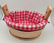 ? Vintage: ovaler BROTKORB/TROG/ZUBER ♥ Fichte-Vollholz natur m. Tuch ♥ 1980er