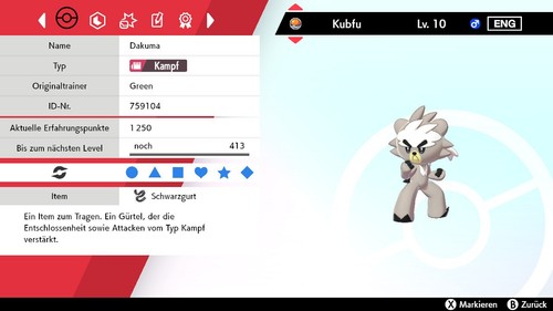 Non shiny kubfu 6iv lvl - shiny, 10