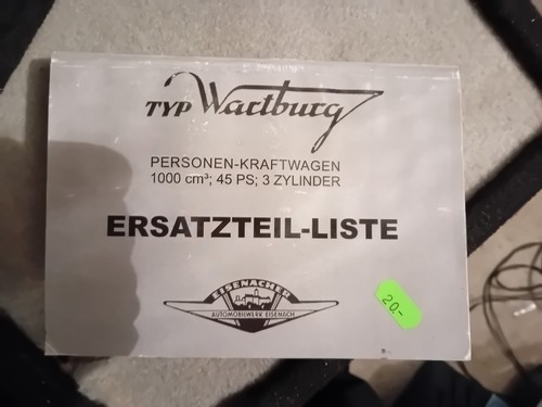 Wartburg 1000 ersatzteilliste - wartburg,