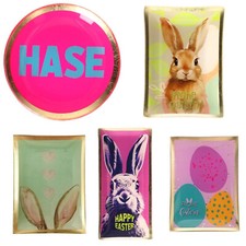 Love Plates Teller Schale Ablage Glasteller Deko Tischdeko bunt Ostern Hase