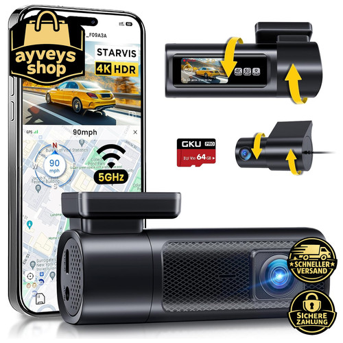 Dashcam vorne hinten - 4k, 2.5k