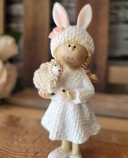 Hasenmädchen Weiß Rosa 15cm